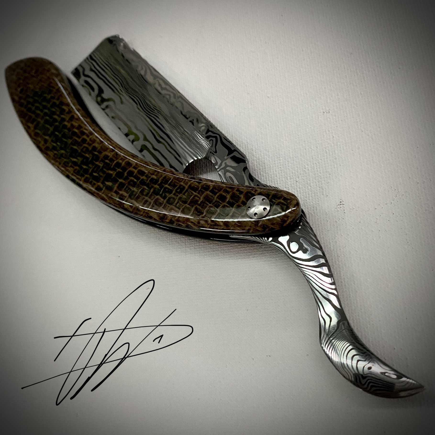 Custom Razor Basicalis Woolfblades 310 Custom Made in a Vinland Damasteel razor ,And the ...