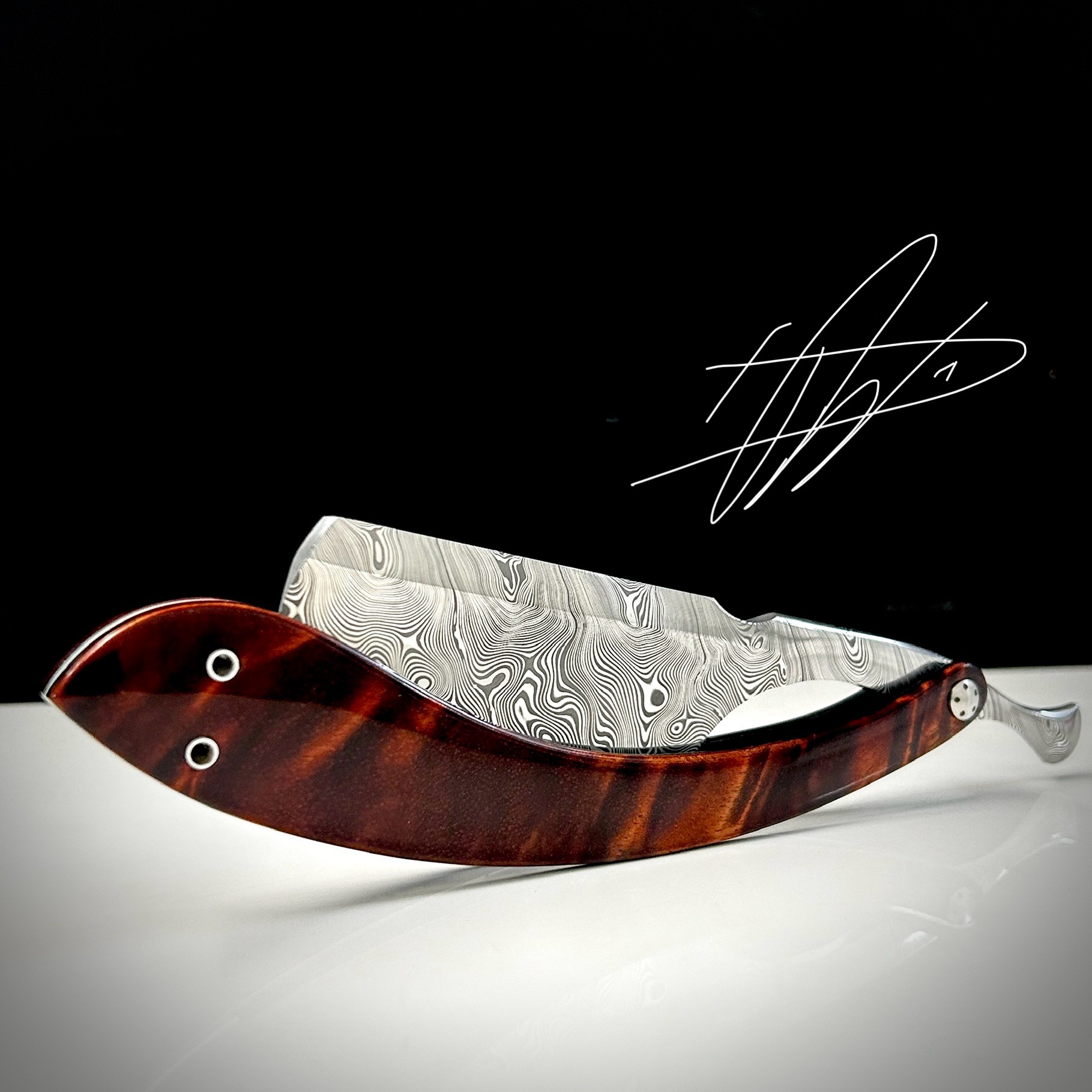 Tourtius Woolfblades 356 Custom Made in a Vinland Damasteel razor ,And the ...